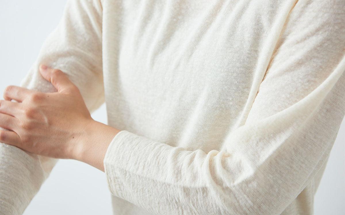 リネンコットンアンダーウェア7分袖|レディース|きはだいろ