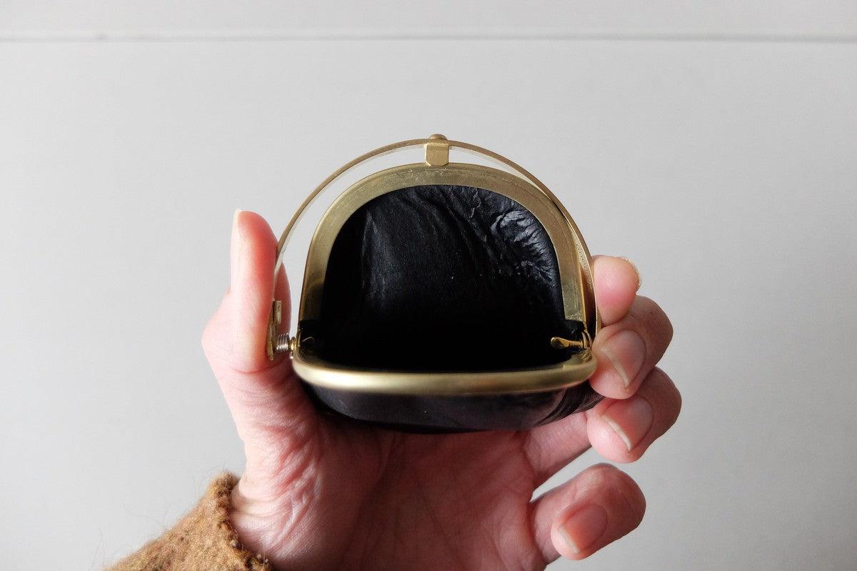 coin case <蝦夷鹿革 黒>