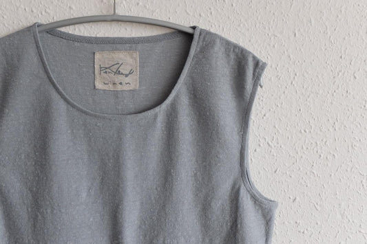 リネンコットンアンダーウェア ノースリーブ|レディース|ムーングレー