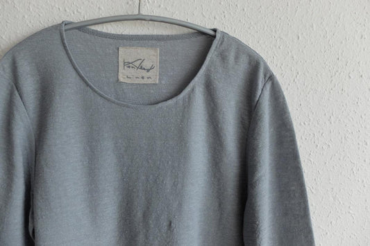 リネンコットンアンダーウェア7分袖|レディース|ムーングレー