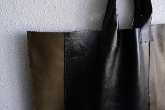 ビッグレザートートバッグ パッチワーク(F)