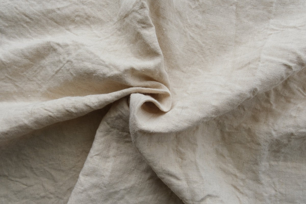 【12月上旬お届け】ヘンプのフラットシーツ 生成・平織・厚