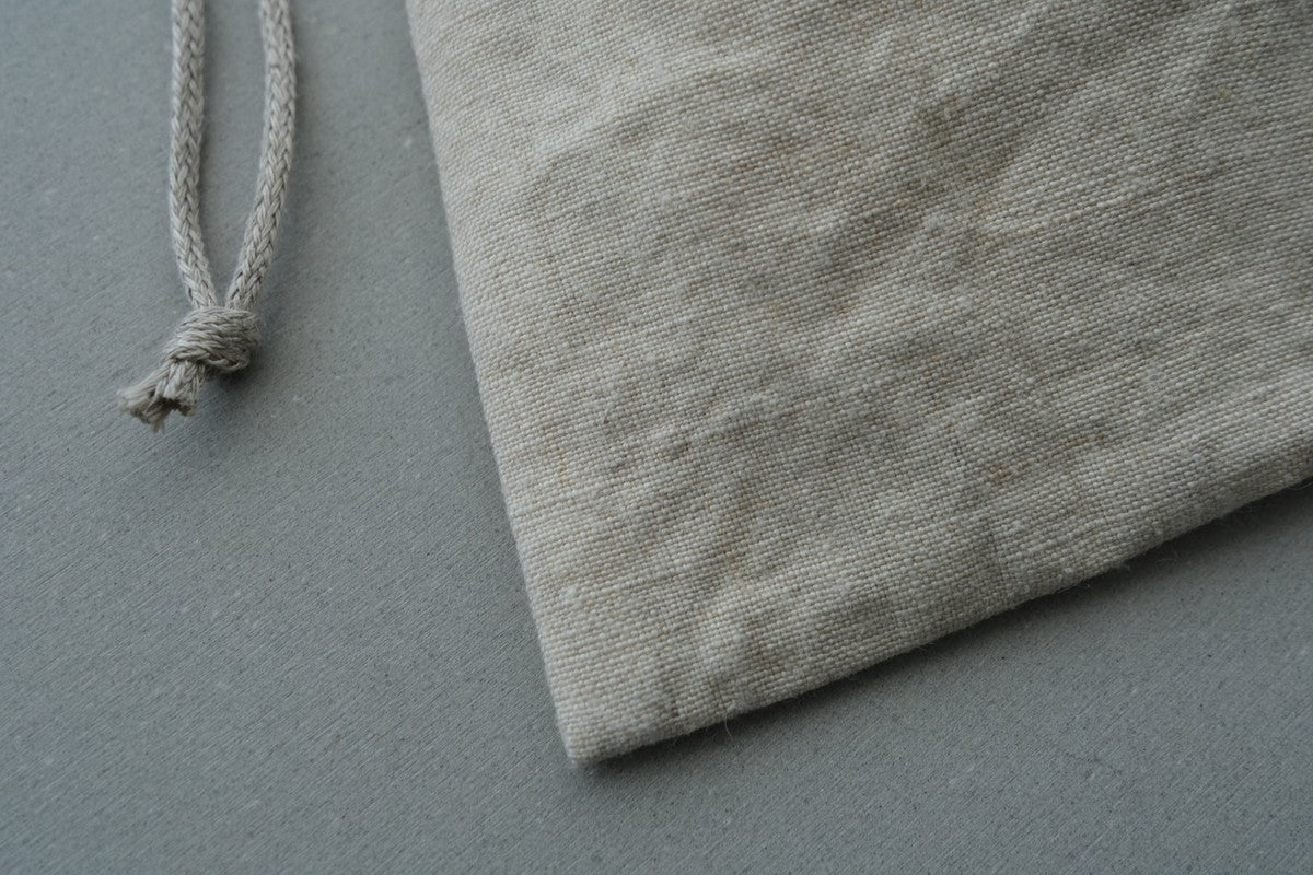 【1点限定】巾着袋M ヘンプ中厚地 生成り