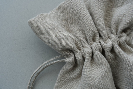 【1点限定】巾着袋L リネン中厚地 生成り