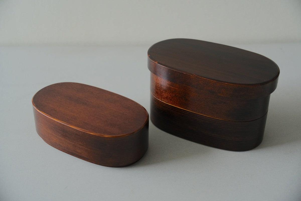 曲げわっぱ 楕円弁当箱(ミニ)拭き漆
