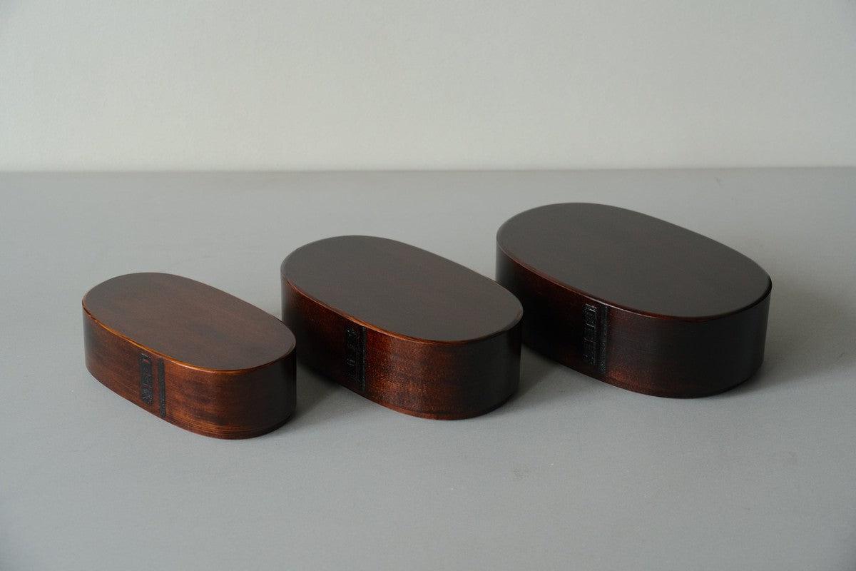 曲げわっぱ 楕円弁当箱(ミニ)拭き漆