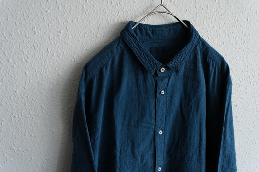 MITTAN / カディシャツ 藍×胡桃(補強)SH-81CH / unisex