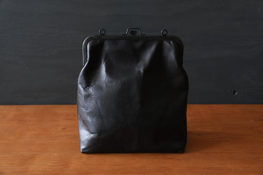 frame porch SHO-61 <鹿革 黒 / 滋賀-10> マスタードストライプ裏地