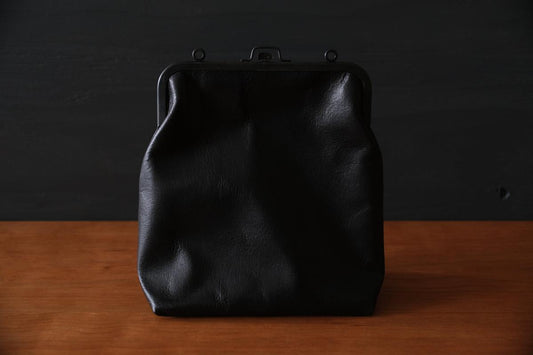 frame porch SHO-61 <鹿革 黒 / 滋賀-10> ブラックストライプ裏地