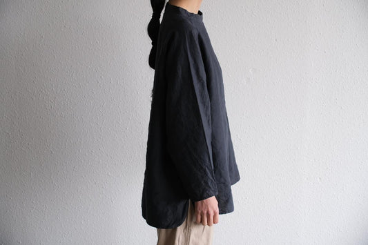 MITTAN / 大麻長袖プルオーバー 高密度 墨黒 SH-131 / unisex