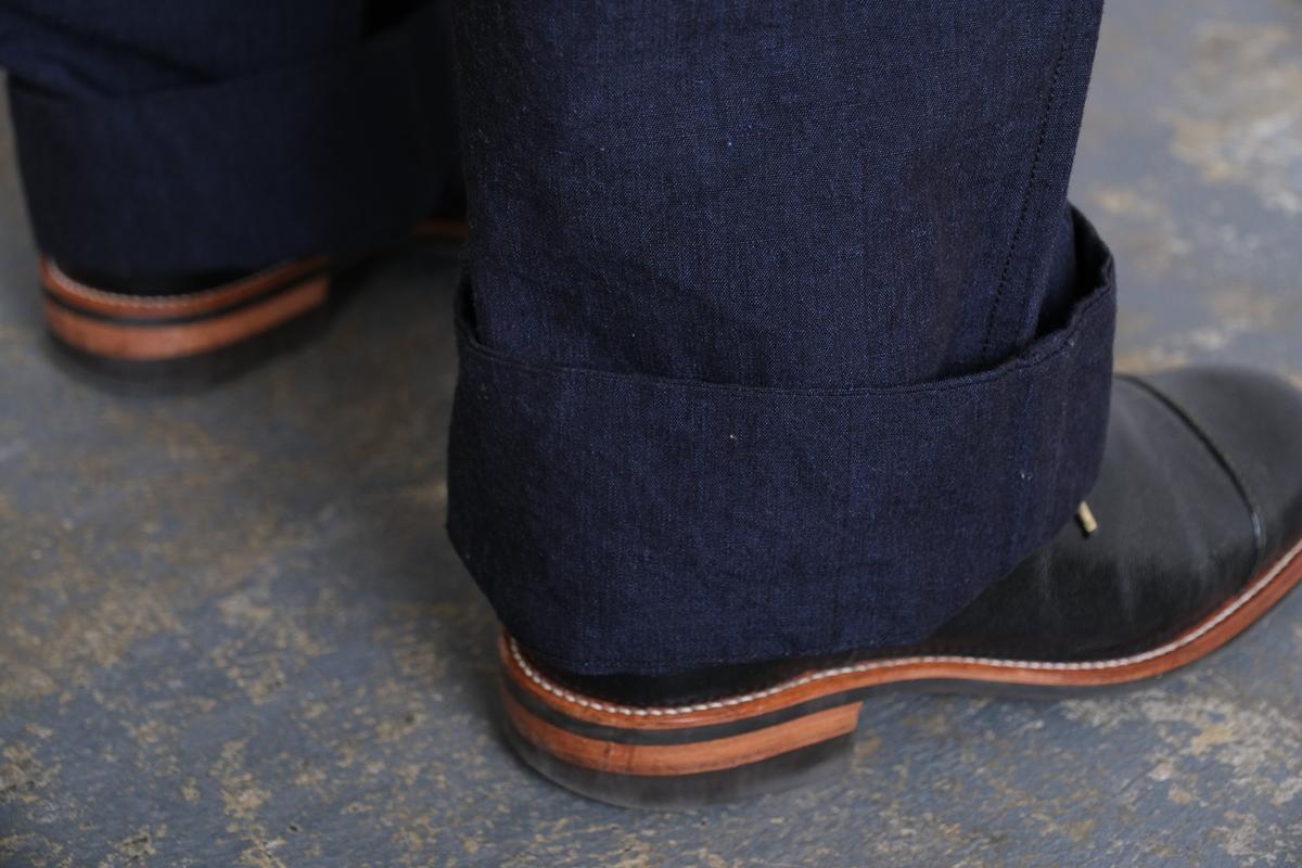 MITTAN / 麻綿高密度ロングパンツ 濃紺 PT-104 / unisex