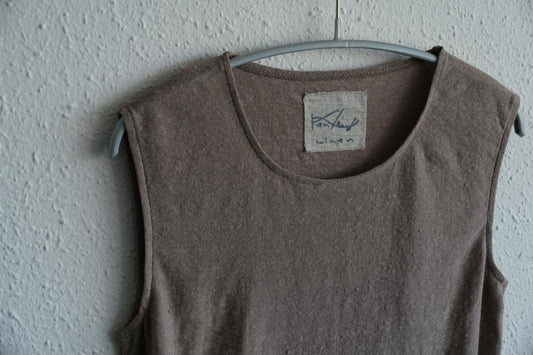 リネンコットンアンダーウェア ノースリーブ|レディース|ローズベージュ