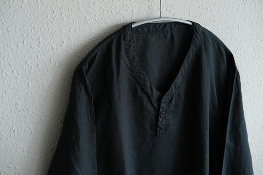 MITTAN / 大麻長袖プルオーバー 墨黒 SH-126 / unisex