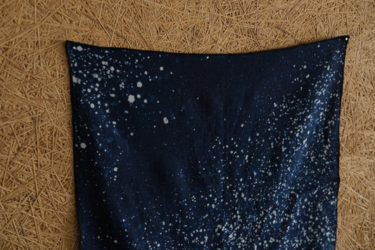 本藍染めリネンハンカチ 流星群