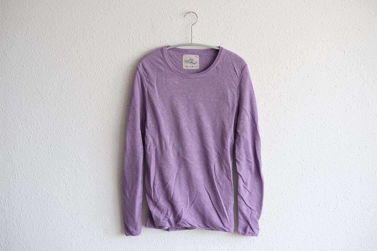 リネンニット 長袖二重プルオーバー｜レディース｜パープル – PINT_MN