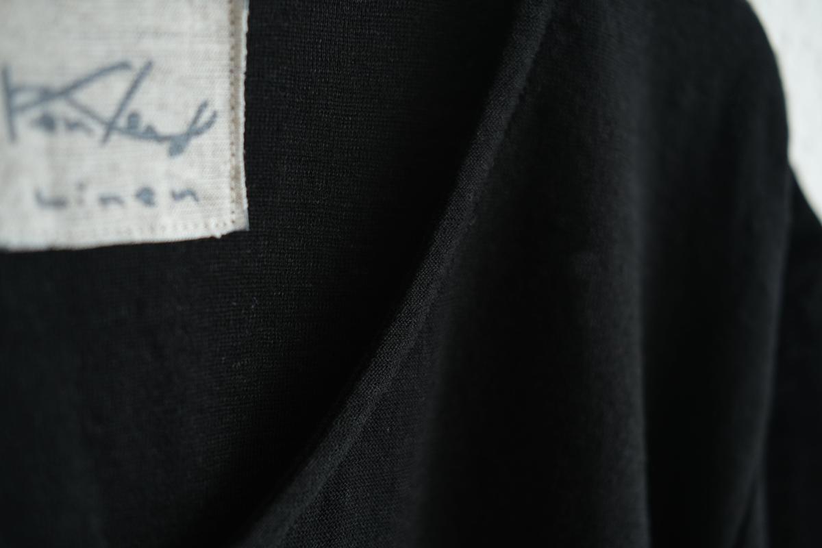 リネンコットンアンダーウェア 9分袖|メンズ|黒