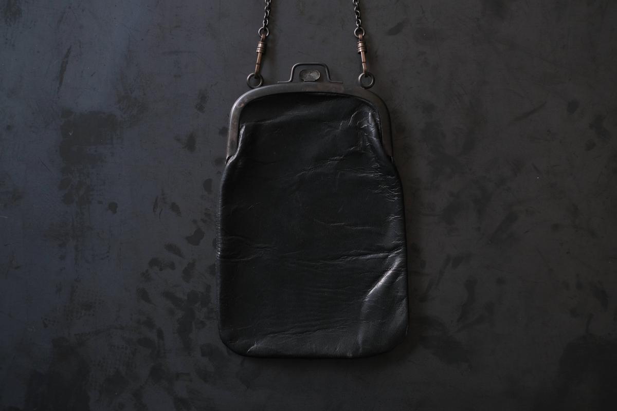 frame porch <エゾ鹿革黒染・M> レザーショルダーポーチ SHC-21D