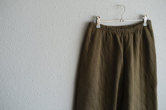 yohaku ドバイパンツ|キルティング素材 カーキ|unisex freesize