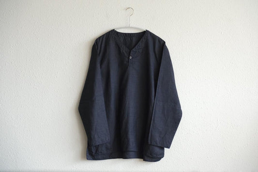 MITTAN / 大麻長袖プルオーバー 濃紺 SH-126 / unisex