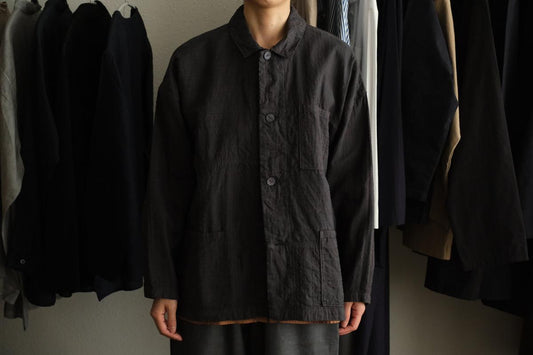 MITTAN / 薄手刺し子織ジャケット 墨黒 JK-86 / unisex