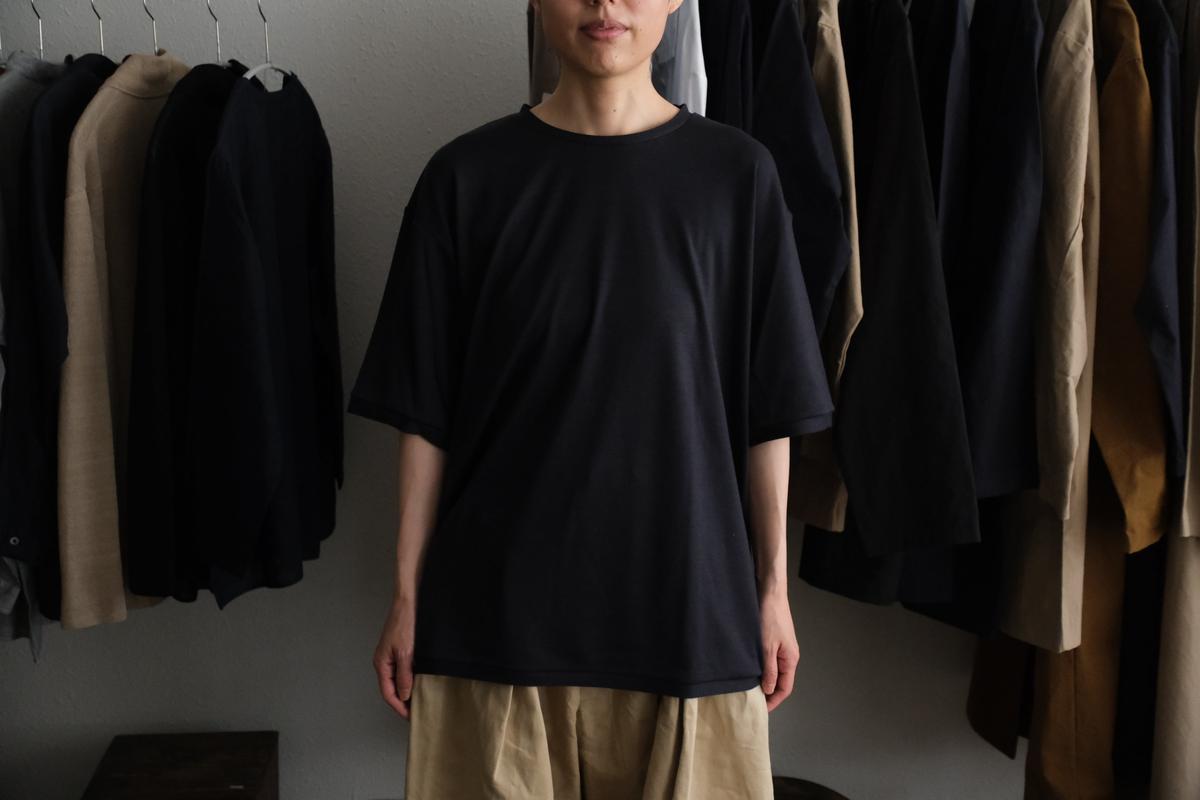 MITTAN スーパー120 sウールスムース半袖 墨紺 T-34 unisex