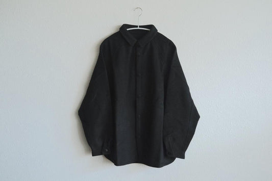 MITTAN / ウールシルクキャメルシャツ 黒 SH-108 / unisex