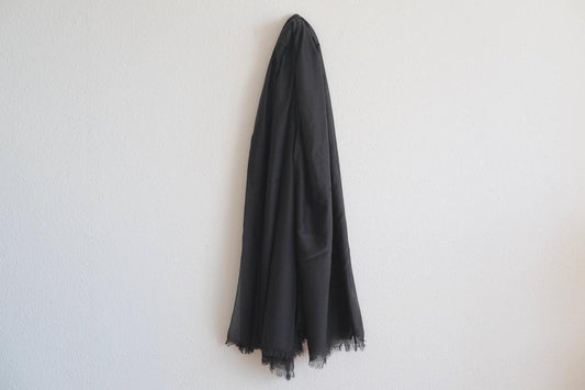 enrica cottonsilk scarf|black