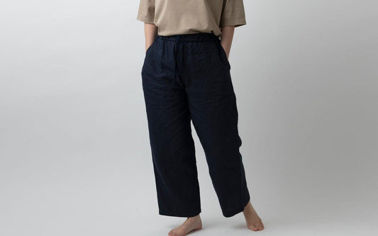 MITTAN / 大麻ワイドパンツ 高密度 濃紺 PT-111 / unisex