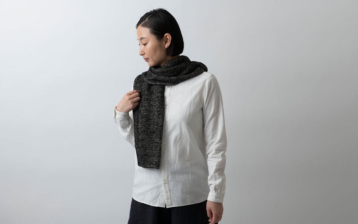 リネンニットストール|オリーブ