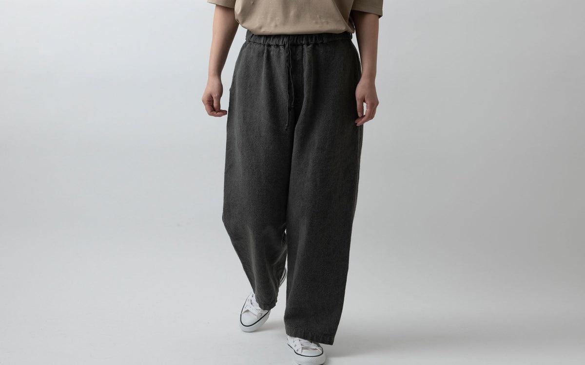 MITTAN / flax ramie long pants PT-13 charcoal / unisex – PINT_MN