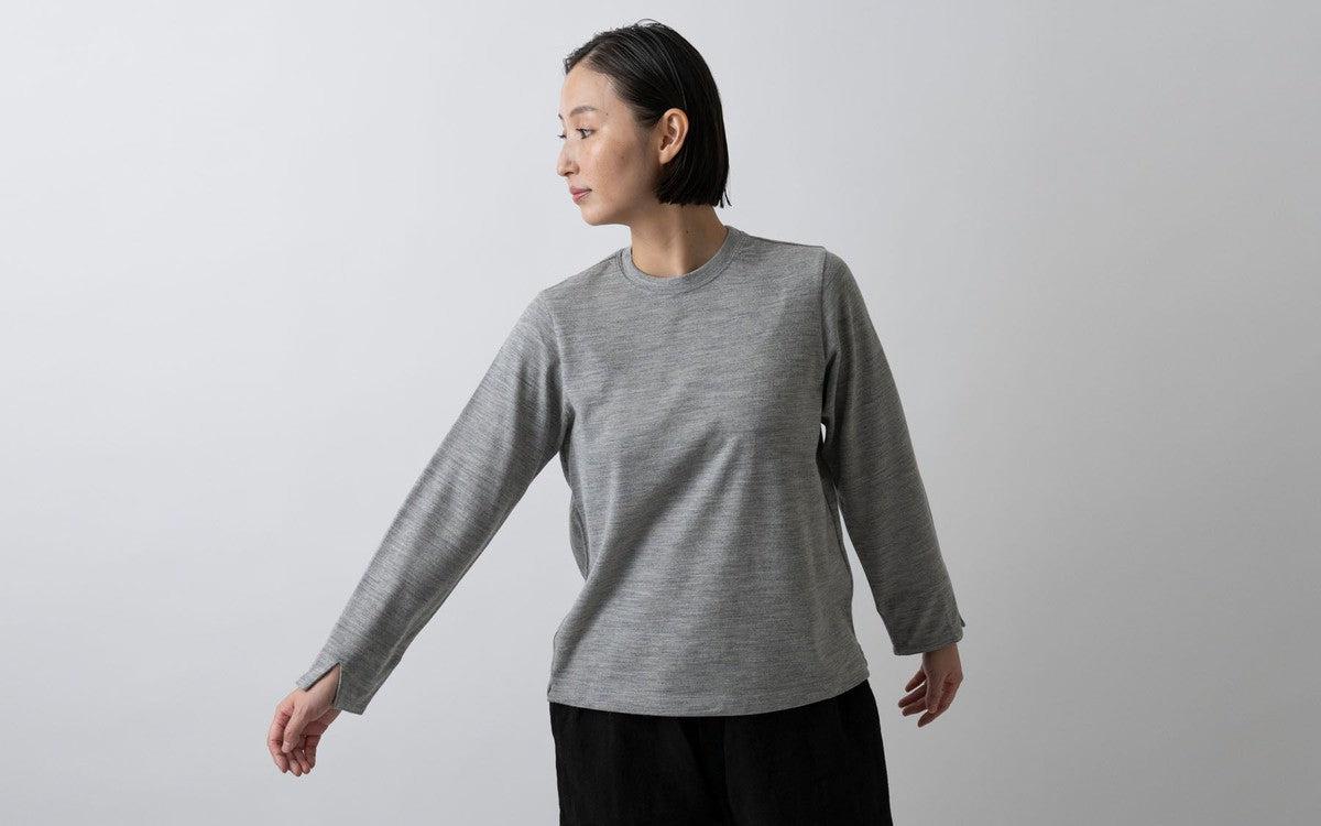 HANDROOM WOMEN'S ウールジャージー クルーネックカットソー lightgrey