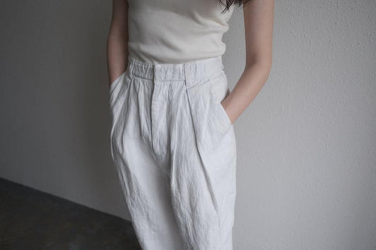 enrica 草木染めリネンデニムパンツ gardenia-blue