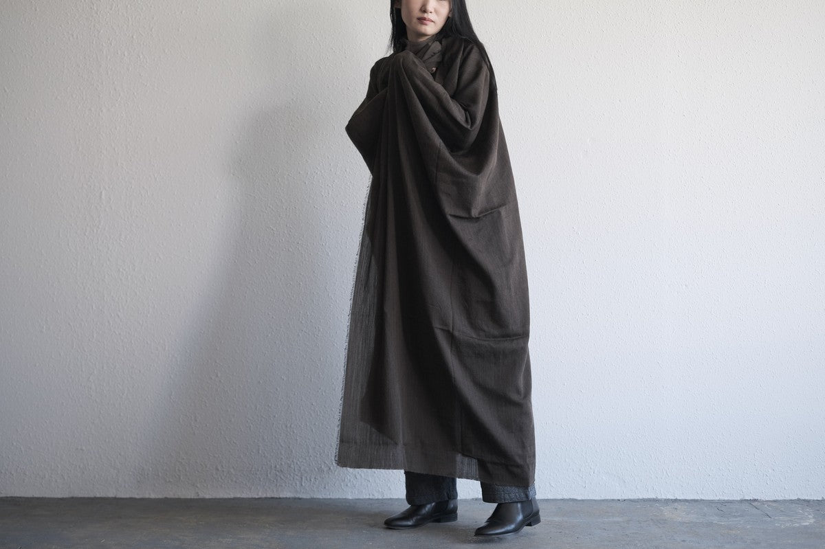 MITTAN / スーパー120'sウールコットンビッグストール 墨黒 SC-59 / unisex