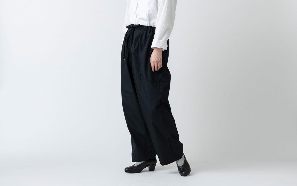 再入荷】木間服装製作 pants polyester-cotton black｜unisex freesize