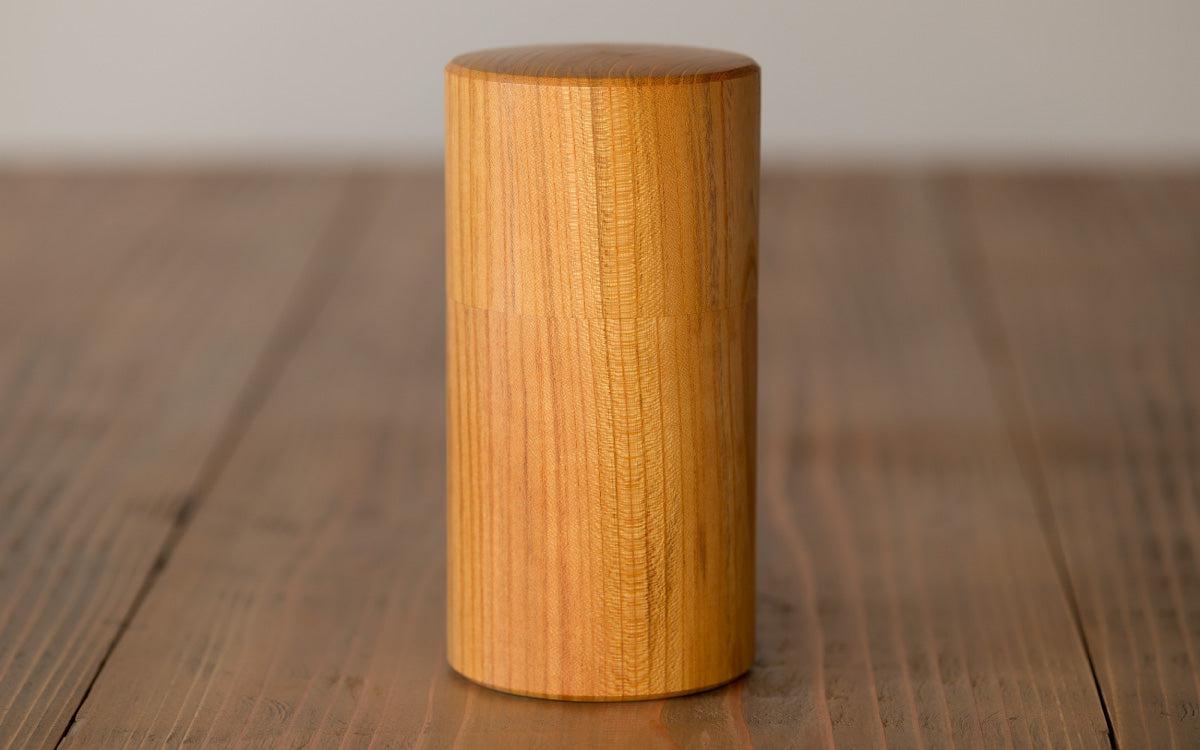 ろくろ挽きの欅の木の茶筒（大） – PINT_MN