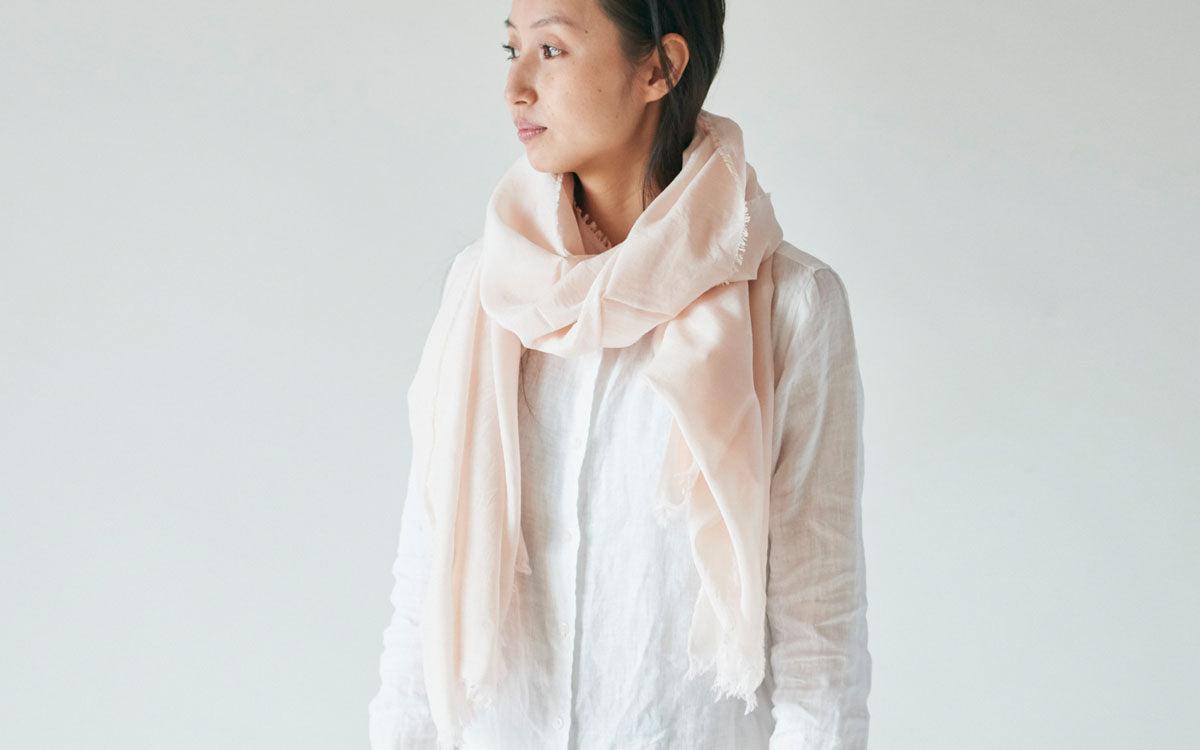 enrica cottonsilk scarf｜sesami-light grey