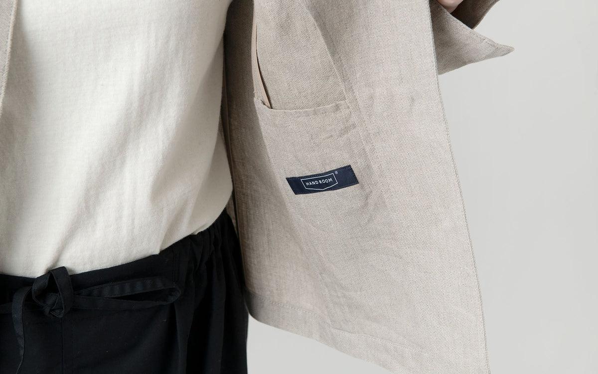 HANDROOM WOMEN'S リネン スタンドカラージャケット beige|ladies|2size