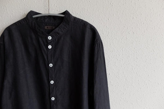 MITTAN / 大麻シャツ 高密度 墨黒 SH-57 / unisex