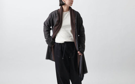 MITTAN / 三重織綿絹毛麻ジャケット 茶がさね JK-23 / unisex