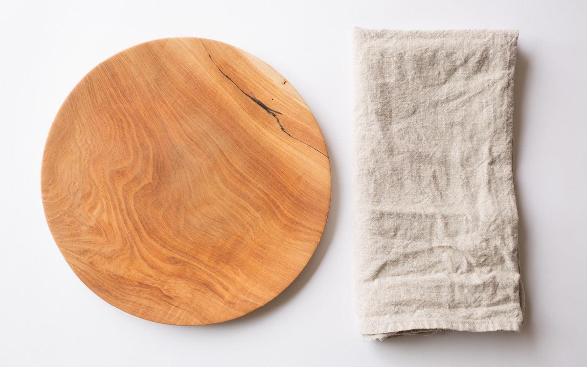 【木目選択可】ろくろ挽きの木皿 栃の木 27cm