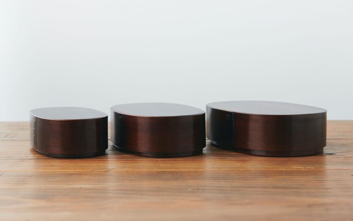 曲げわっぱ 楕円弁当箱(中)拭き漆