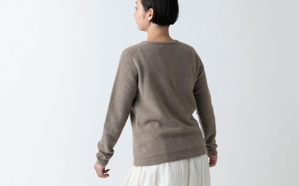 enrica cashmere sable knit|natural×beige