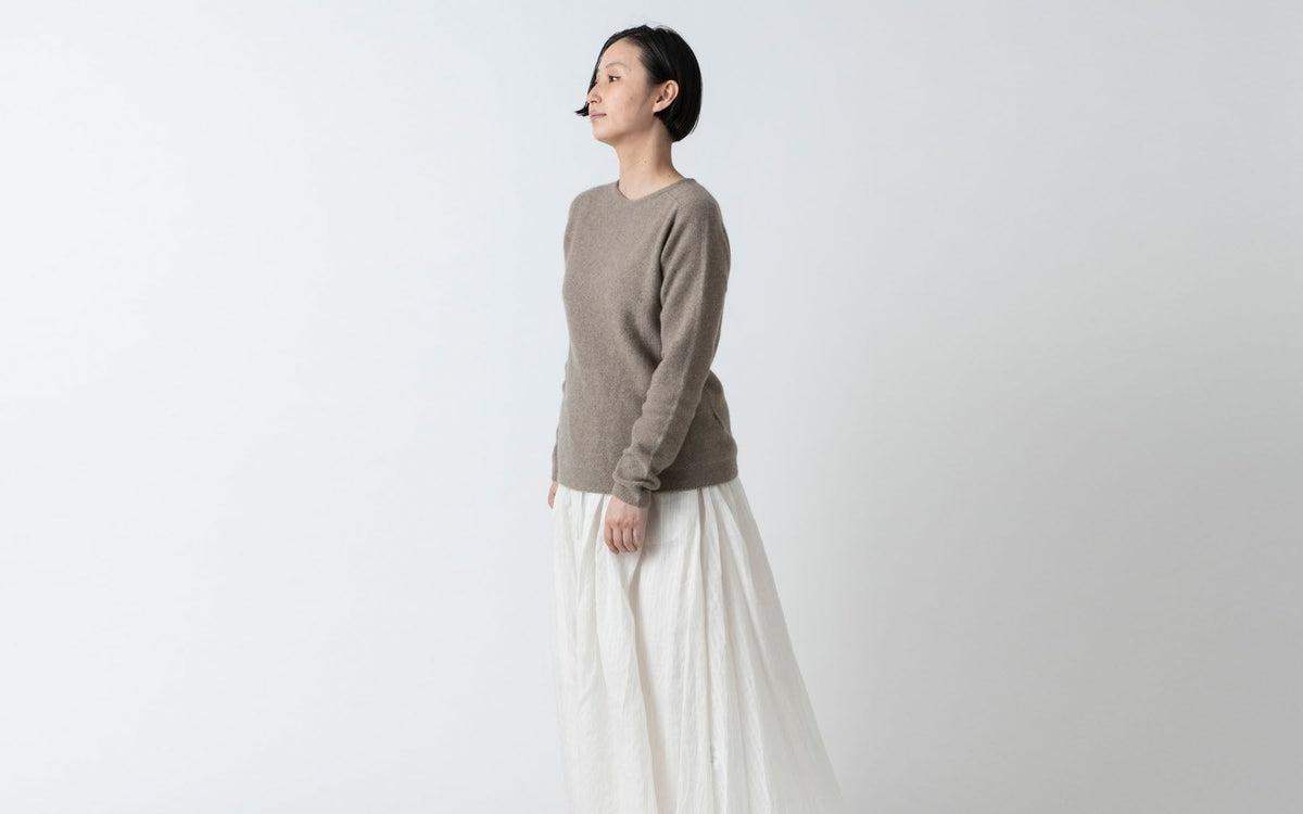 enrica cashmere sable knit|natural×beige