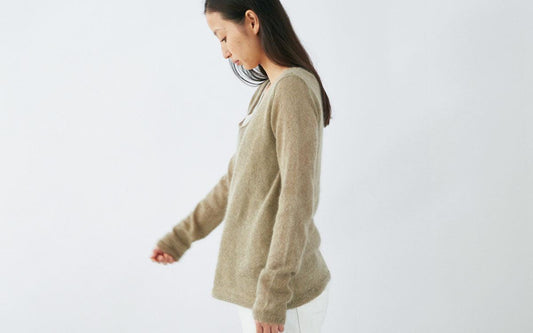 enrica mohair&silk knit|khaki