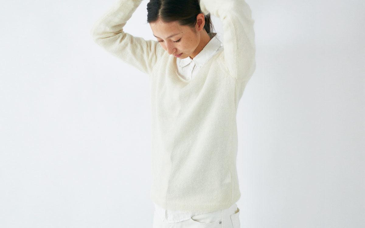 enrica mohair&silk knit|khaki