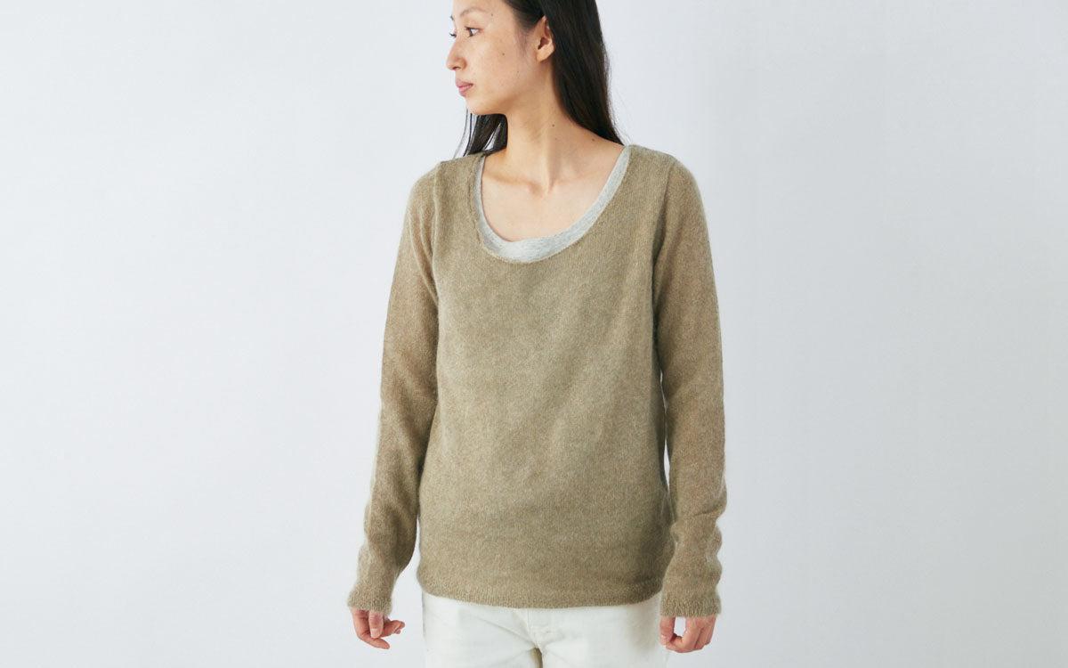 enrica mohair&silk knit｜khaki – PINT_MN