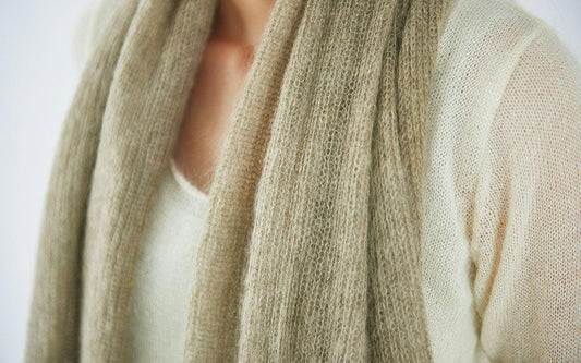 enrica mohair&silk muffler|khaki