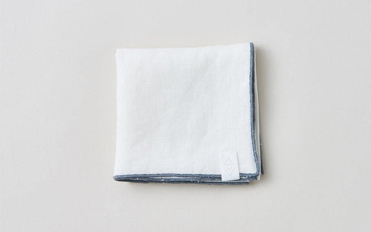 オーガニックリネンハンカチ 生成り×ブラック