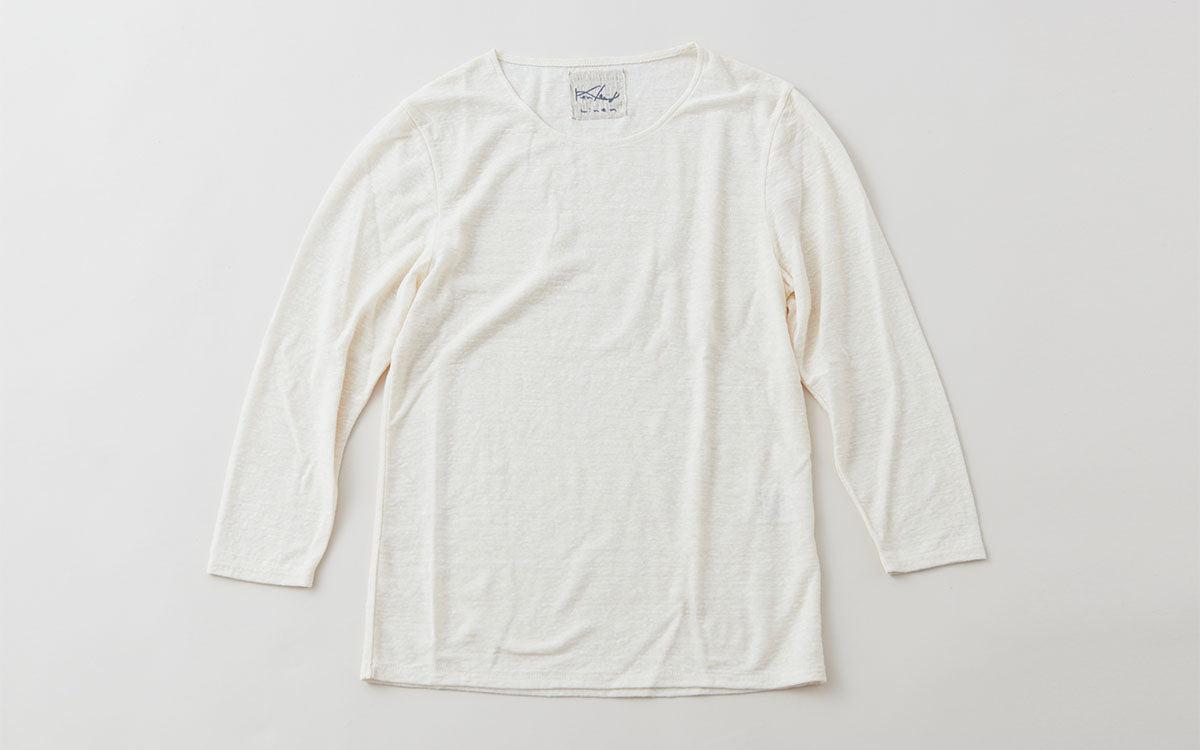７分袖オフホワイト - Tシャツ