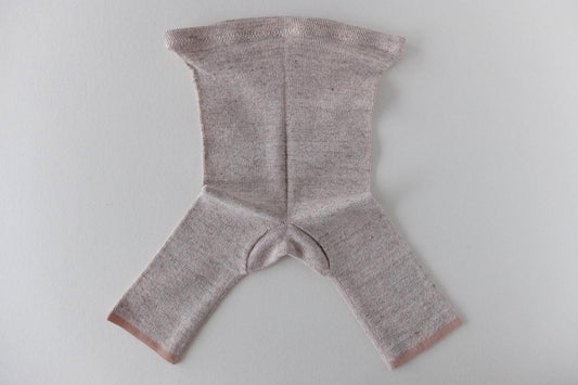 リネンニット マチ付きショートレギンス|ベージュ